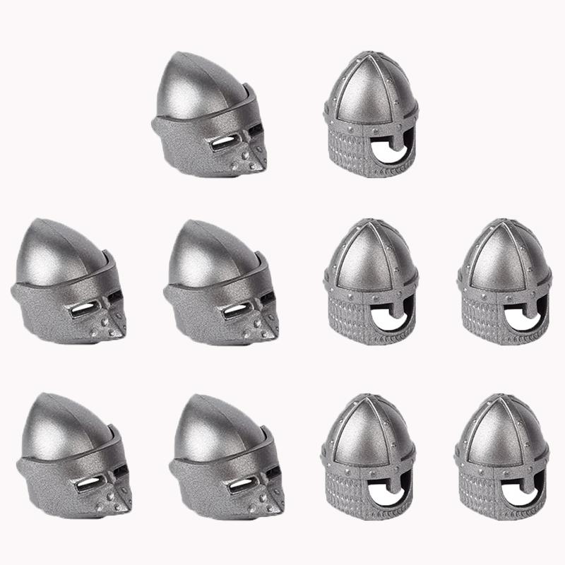 MOC Военные Средневековые Строительные Блоки Солдат Замок Рыцари Фигурки Подарки Оружие Крестовый Поход Шлемы Корона Копье Мини Кирпичики QT012