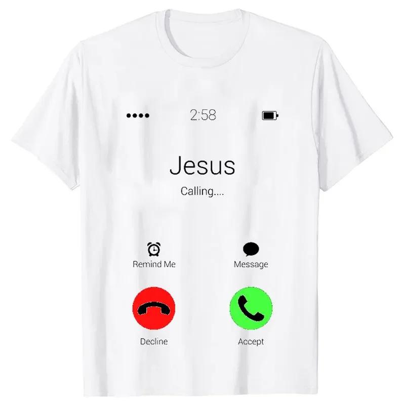 Jesus Print T-shirts Women Men T Shirt Casual Short Sleeve O Neck Tshirt Ladies Tees Harajuku Funny Tops Oversized Black Clothes