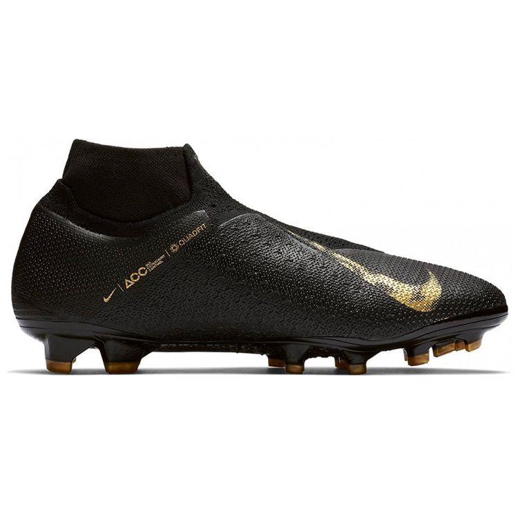 Nike Phantom Vision Elite DF FG Black Metallic Vivid Gold Men Cleats AO3262-077