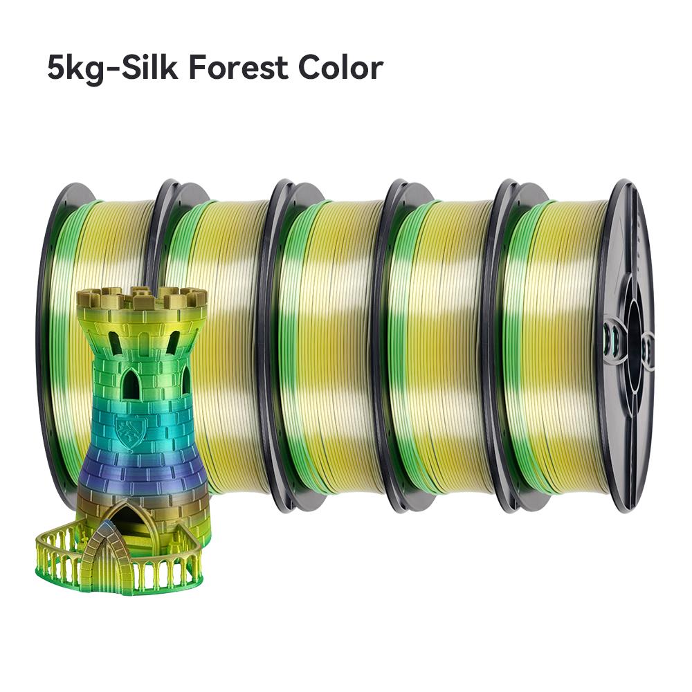 KINGROON Silk Rainbow PLA 3D Printer Filament 1.75mm Silk Candy/Universe/Macaron/Forest Colors Glossy Neatly Wound 3D Filaments Special Colors