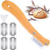 Bread Lame Wooden Handle Bread Slashing Tool Dough Scoring Knife with 5 Pieces Replaceable Blades