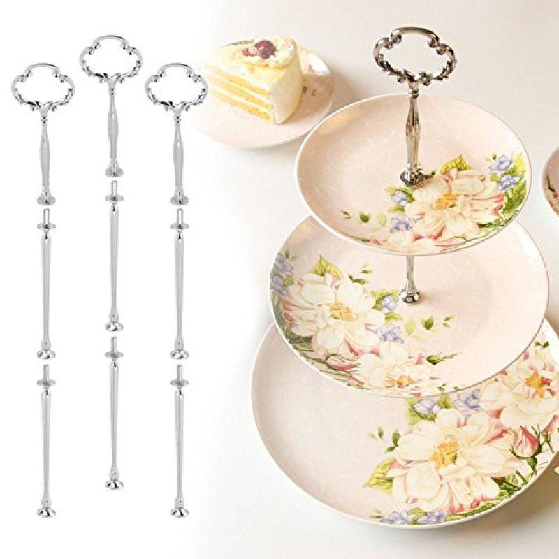 Мульти-стиль 3-х ярусная подставка для тарелки для торта, фурнитура для крепления стержня, цвет подставки для тарелки:Серебряный