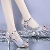 Women's Spring and Summer Models Breathable High-heeled Shoes A Word Buckle Fish Mouth Fine Heel Sandals