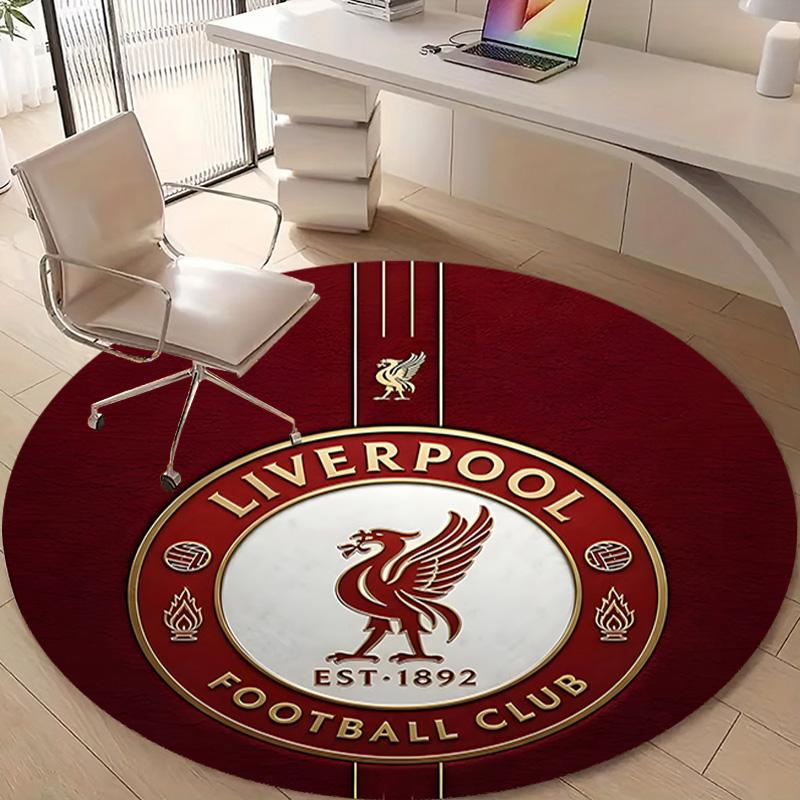 1pc L-Liverpool Print Round Carpet Chair Round Carpet Suitable for Bedroom Living Room Home Decorative Carpet