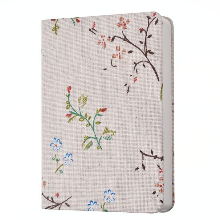 Custom A5 Fabric Printed Notebook 128 Sheets Sewing Bound Lined Blank Journal ODM Corporate Gift Eco Stationery