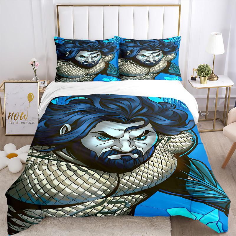 3pcs Aquaman Cover Set,Soft Comfortable Duvet Cover,Guest Room (1*Duvet Cover + 2*Pillowcases, Without Core) yy251024138