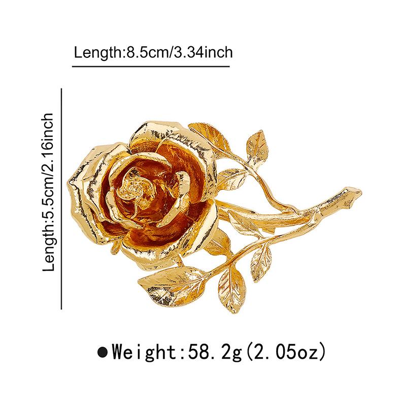 Винтажная Преувеличенная Металлическая Брошь в виде Цветка Розы Большая Для Женщин Европа и Америка Личность Вечеринка Ювелирные Аксессуары