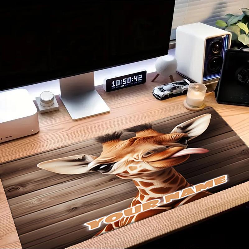 1PC Custom Name Giraffe Artwork Mouse pad, keyboard and mouse desk pad, for computer notebook Birthday Gift For Any Room Or Office