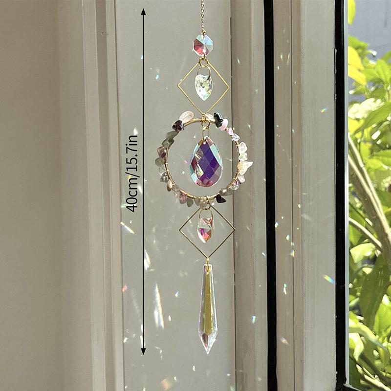 Crystal Suncatcher Wind Chimes Decoration Outdoor Garden Wind Music Rainbow SunCatcher Pendant Wall Hanging Ornament Home Decor