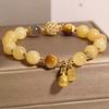 Yellow Crystal Bracelet Perfect for Casual Wear and Gifts Elegant Paired with Golden Charm - Bohemian Style Bead Natural Stone Fashion Jewelry