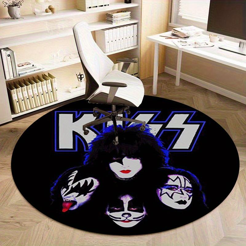 1 шт. Логотип группы Kiss Домашний Офис Уличный Круглый Ковер Подарок Декоративный Коврик-КоверRC2711