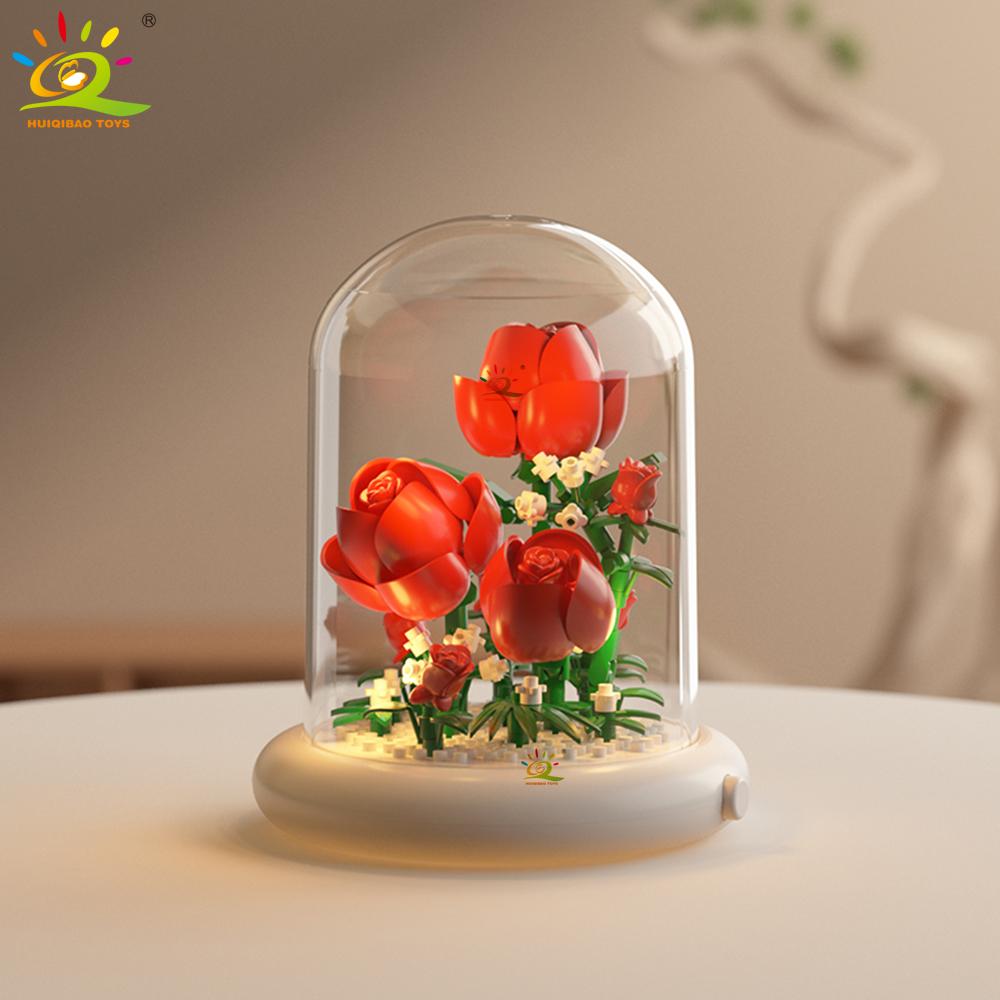 Moc Вечный букет Витрина Микро Строительный Блок Цветок Модель DIY Домашний Настольный Растение Декорация Кирпичная Игрушка Для Детей