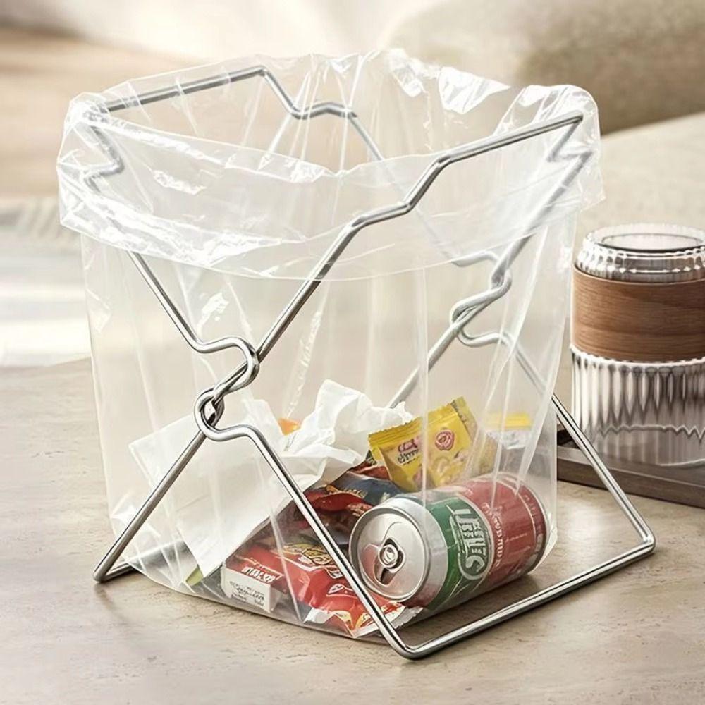 Freestanding Garbage Bag Stand Foldable Kitchen Waste Rack Food Scrap Holder Food Scrap Collection