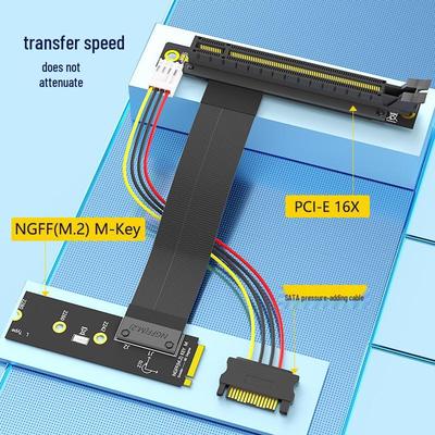 Удлинительный кабель PCI-E 16X на M.2 NGFF Key M под углом 90°