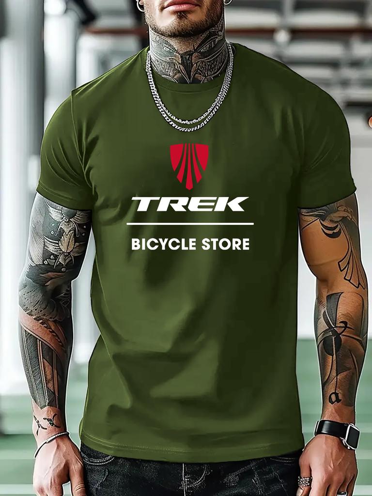 Повседневная футболка с коротким рукавом с графикой магазина велосипедов Trek...