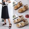 Women Sandals Soft Stitching Ladies Sandals Wedge Heel Slippers Retro Anti-Slip Ladies Casual Sandals Woman Open Toe Beach Shoes