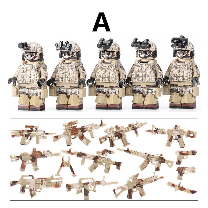 Us Special Forces Seals Soldiers SWAT Guns Weapon Building Blocks Kit Bricks Sets Classic Arms Model Kids Toys