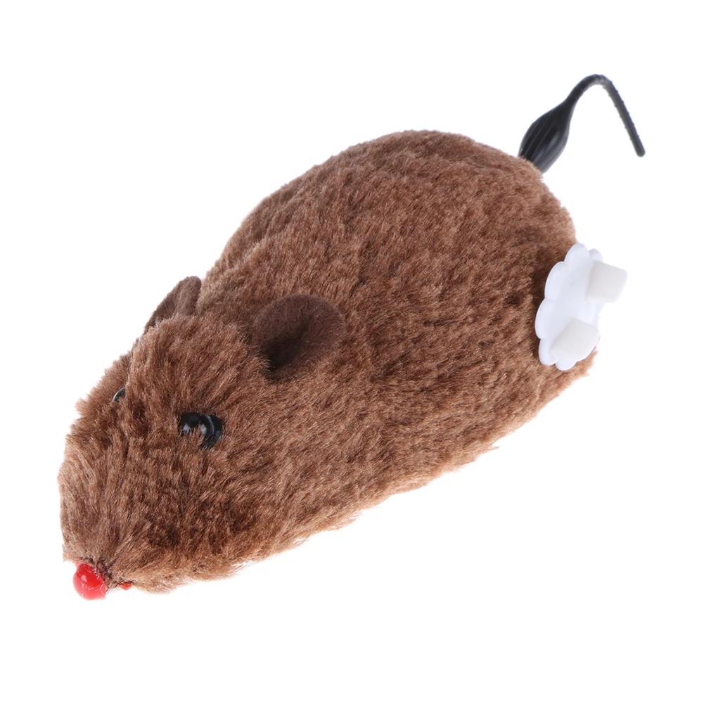 Mechanical Motion Rat Toys Running Movable Pet Plush Multi Color Clockwork Spring Mouse Interactive Cat Training Toys