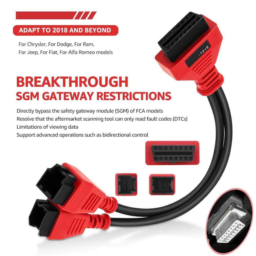 12+8 Pin OBD Adapter Cable Bypass Design Diagnostic Tool Cable Diagnostic Cord For Fiat