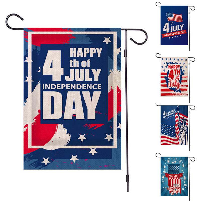 Патриотический флаг One Nation Under Welcome Garden Flag Inch Двусторонний баннер для украшения улицы в честь Дня независимости и Дня памяти