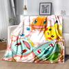 1pc Blanket Pokémon Charmander Print Design, Lightweight Blanket for Sofa, Bed- Soft &Warm, Gift for All Seasons like Christmas, Halloween