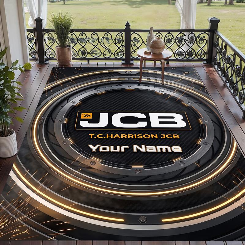 Custom Text Printed Rug JCB Non Slip Floor Carpet For Home Room Decor