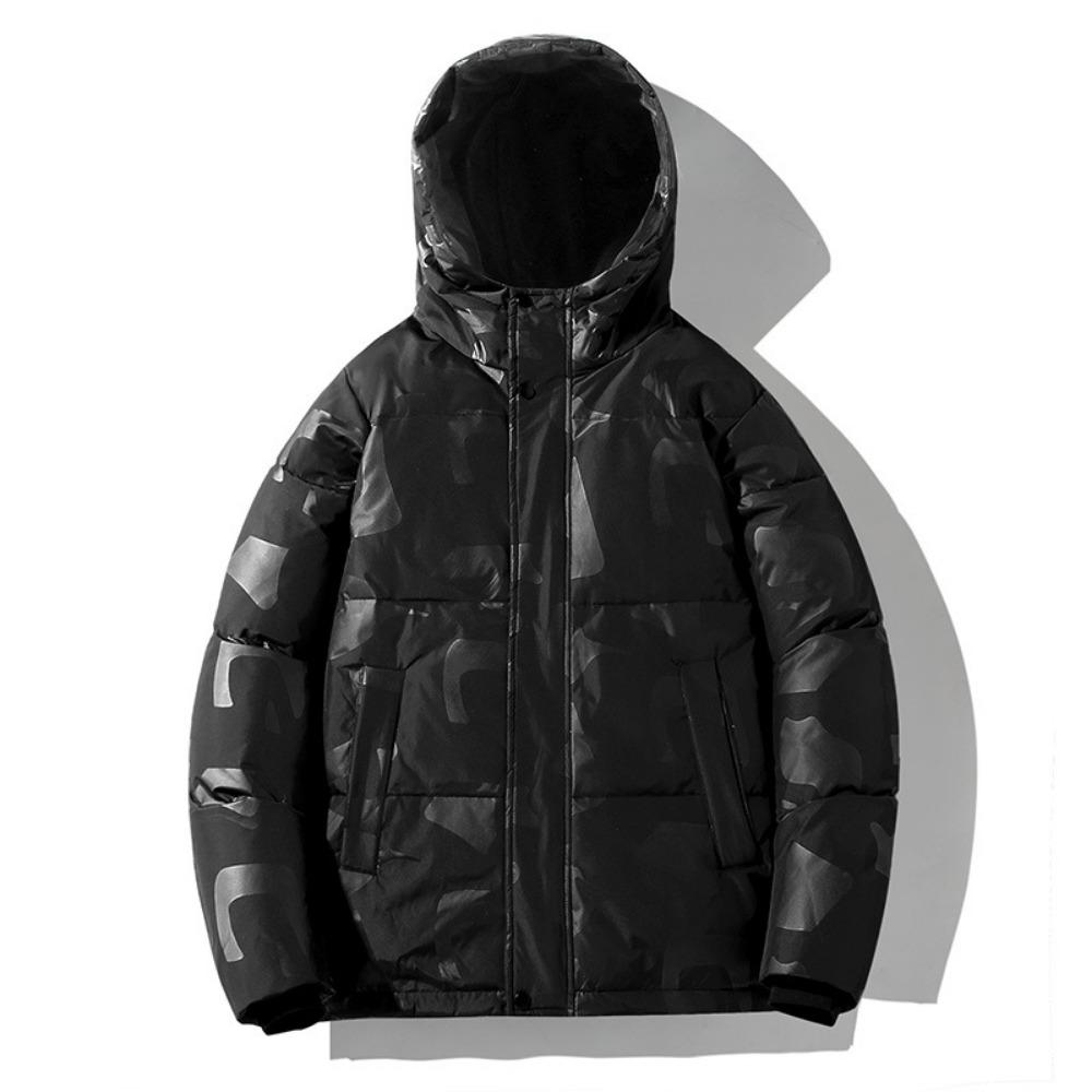 Повседневная куртка осень и зима новая с капюшоном пуховик мужской свободный хлебная одежда