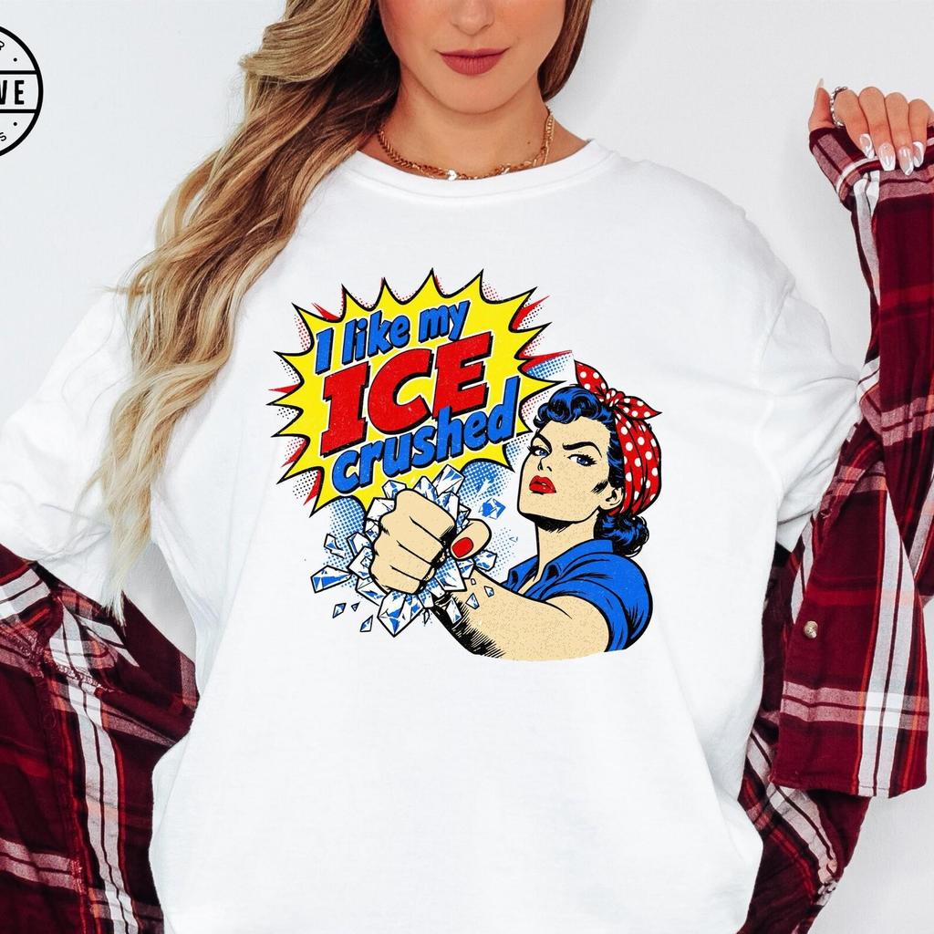 Comfort Colors® I Like My ICE Crushed Shirt, Pop Art Protest Tee, Anti ICE Tshirt, Pro Immigration Tee, Immigrant Rights Gift, Activist Tee