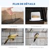 Metal Bird Cage with Plastic Swing, Perch, Food Container, Tray, Handle, for Finches, Canaries, Budgies, 43.5 x 33 x 121