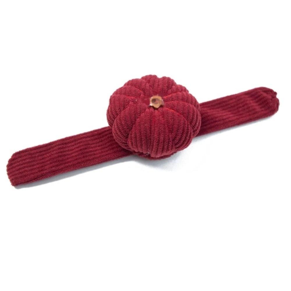 Pumpkin Shaped Wrist Pin Cushion With Elastic Wrist Belt Needle Pillow Needle Cushion Needlework