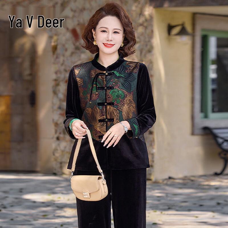 Вельветовый вышитый комплект из двух предметов Yalu Mother
