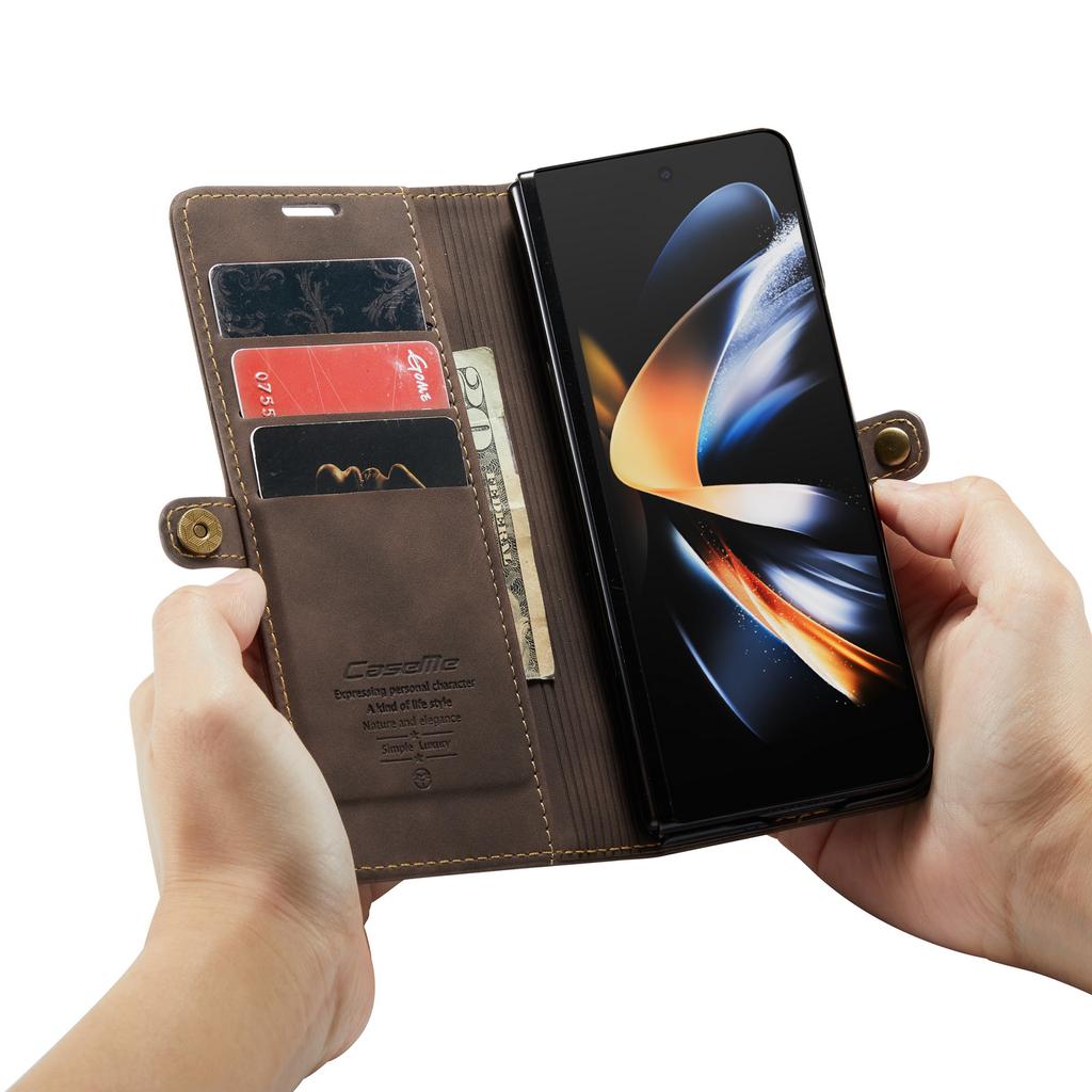 Противоударный кожаный чехол-кошелек для Samsung Galaxy Z Fold 4 Fold4 Zfold4 5g, полный защитный чехол для Samsung Fold4