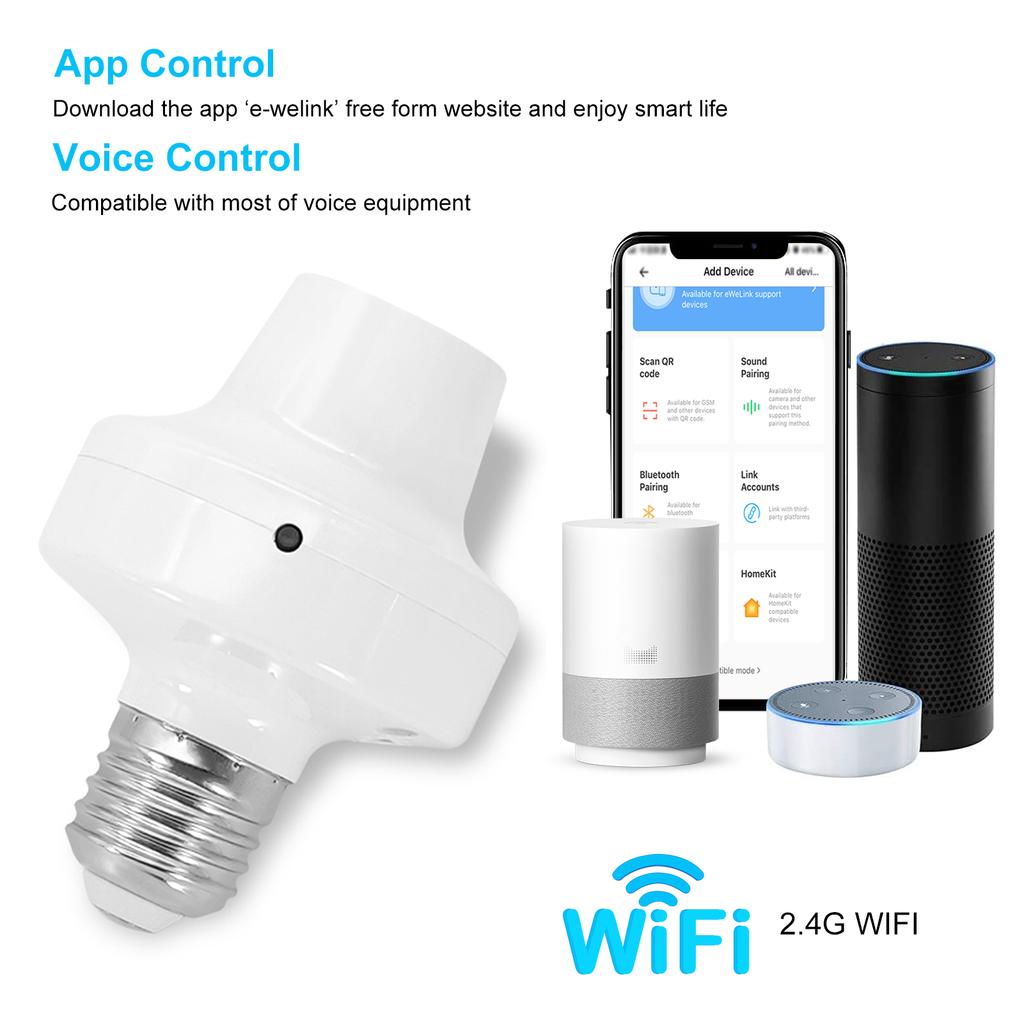 A C90-250V Интеллектуальные лампочки с беспроводным подключением BT и держатель розетки E27 Поддерживаемые телефоны