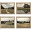 Gatheroad Landscape Art 8x10 Inch, Set of 4 Unframed Country Wall Art, Vintage Farmhouse Prints and Nature Wall Art for Living Room & Bedroom
