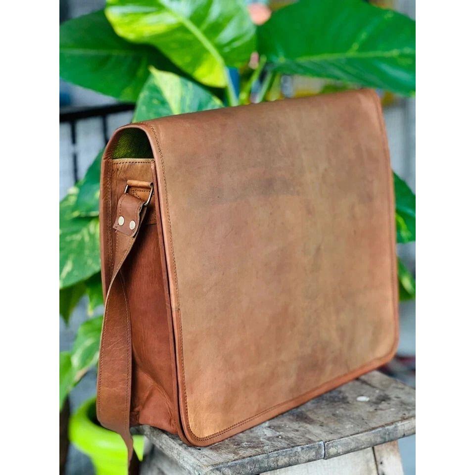 Vintage Top Choice Leather Laptop Messenger Handmade Briefcase Bag Satchel