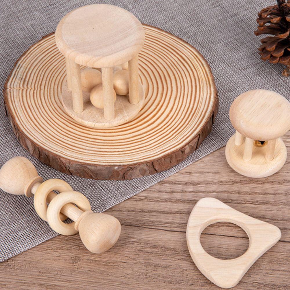 Радужные кольца Музыкальный колокольчик Погремушка Игрушка Раннее обучение Деревянные кольца Музыкальные инструменты Игрушка для малышей