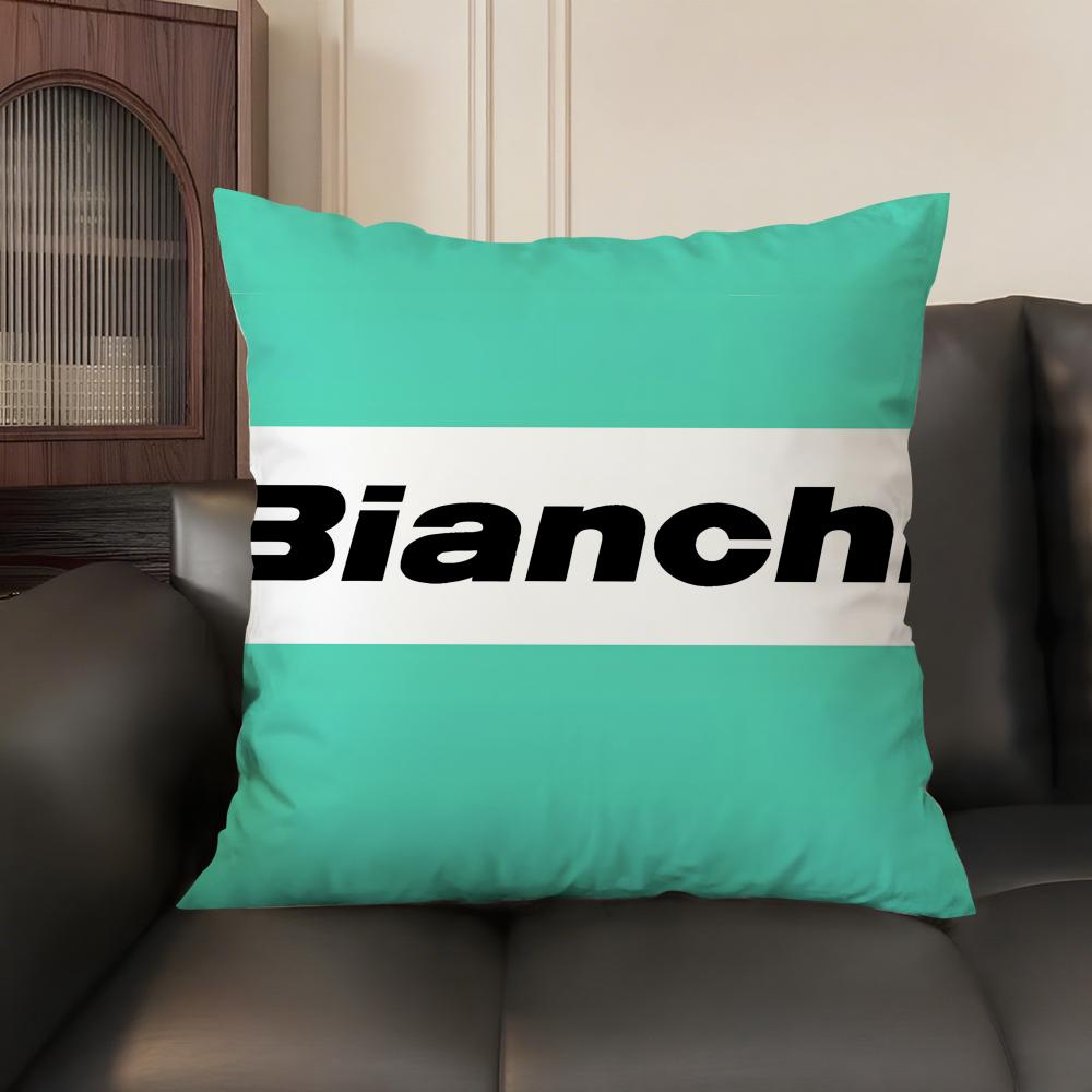 Роскошная наволочка с логотипом B-Bianchi Элегантная удобная наволочка для подушки Декоративная наволочка для дивана-кровати Двусторонняя печать Невидимая молния Декор для дома