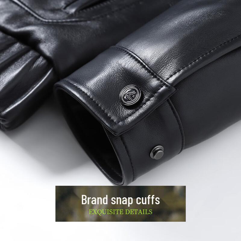 Futing Men's Winter Genuine Sheepskin Down Jacket with Mink Fur Collar