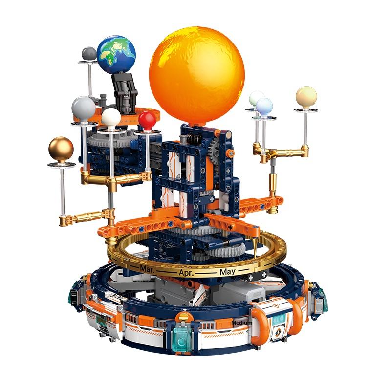 Ck008 Space Trend Play Dawn Solar System Planetarium Mechanical Model Assembly Building Block Toy Children'S Day Gift