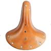 Retro Style Genuine Leather Bicycle Saddle with Spring Support and Replacement Pad
