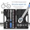 21PCS Torque Wrench Allen Wrench Tool 2-24Nm Adjustable Ratchet 1/4'' Socket Wrench Set for Bicycle Repair Kit