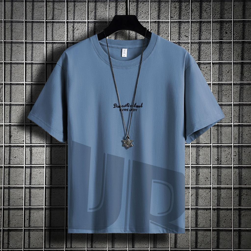 Short-Sleeved T-Shirt Men'S Summer Thin Ice Silk Loose Trendy T-Shirt Half-Sleeved Casual Clothes