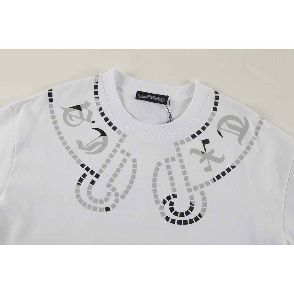 W354 CHROME HEARTS 2025 Summer New High Quality Cotton Round Neck Loose Large Size Men's and Women's T-shirt Couple T-shirt