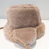 Winter Thicken Warm Plush Bucket Hat for Women Solid Color Faux Fur Earmuffs Female Fisherman Cap Outdoor  Windproof Basin Caps