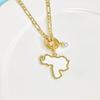 Gold-Plated Venezuela Dominican Mexico Map Flag Pendant Zircon Necklace For Men Women Casual Vacation Neck Jewelry Fine Gift