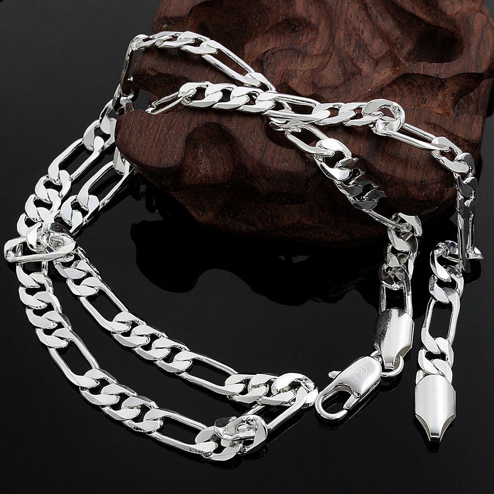 925 Sterling Silver Ferrero Cuban Chain Necklace, 6MM, European and American Fashion Classic