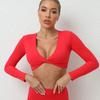 Женский топ для йоги и фитнеса с длинным рукавом и эффектом «nude feel» - Европейский и американский стиль