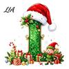 Reusable Christmas Stocking Tag 26 Alphabet Ornament, Personalized Letters Acrylic Tree Hanging Decoration with Ornament for Family Santa Hat And Elf