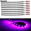 2/4Pcs 12V Car LED Flexible Light Strip Purple Self-adhesive Super Bright Energy Saving Waterproof Motor Vehicle Decor 15 LED Neon Lights 4