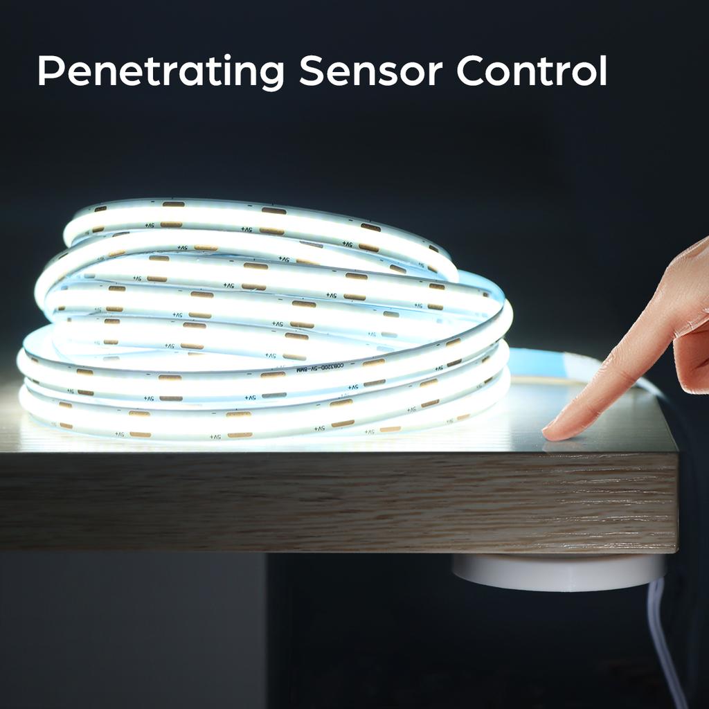 Диммируемая USB 5V COB светодиодная лента с проникаемой деревянной панелью 25мм беспроводной сенсорный выключатель для шкафа, гардероба, ночника